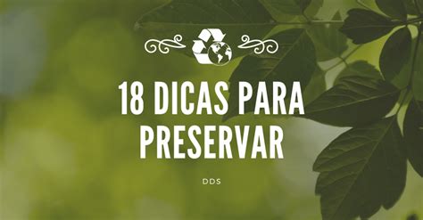 Dicas Para Preservar O Meio Ambiente Dds