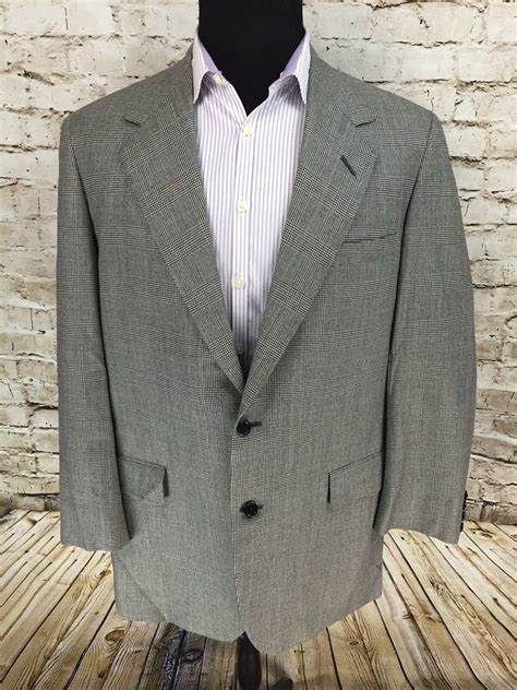 Oxxford Clothes Mens Two Button Sport Coat Sz 44 Tall 100 Wool Gray