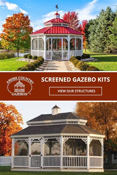 Screened Gazebo & Custom Designs | Amish Country Gazebos | Screened gazebo, Gazebo plans, Gazebo