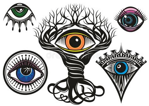 Eye Tattoo Design Element The Third Eye Vector Illustration Stock