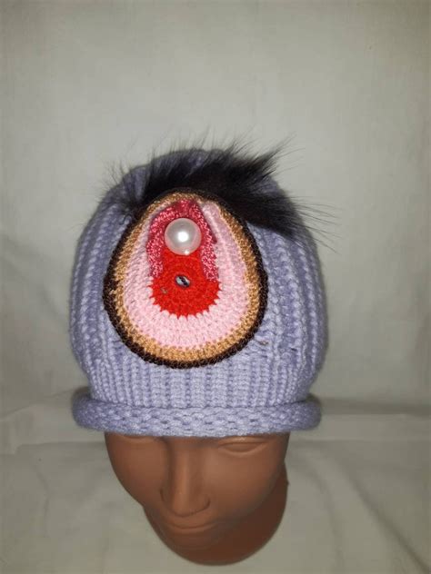 Crochet Penis Vagina Hat Sexy T Bachelor Groom Knitted Etsy