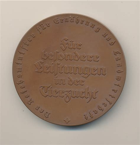 Bronze Medaille für besondere Leistungen in der Tierzucht in der