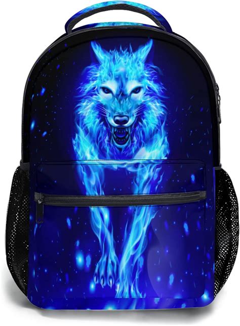 Aytipun Blue Wolf Backpack School Backpack For Boys Cool