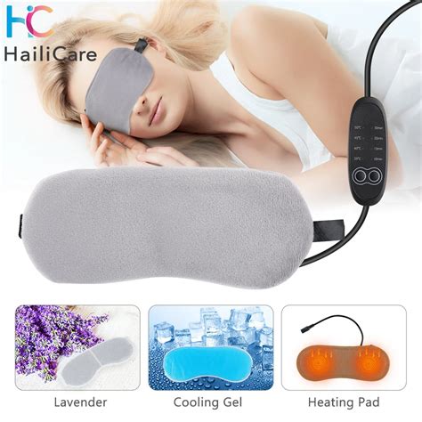 USB Heated Eye Mask For Sleeping Electric Lavender Hot Steam Compress Eye Patches Cold Compress