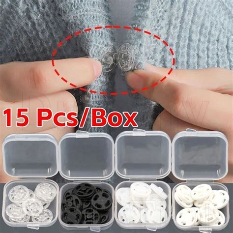 30 Cái Nút Bấm Vô Hình Trong Suốt Snap Nhựa ABS Đồ Thủ Công DIY