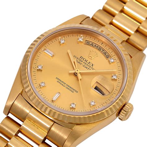 Rolex Neo Vintage Daydate Champagner Diamanten Ref