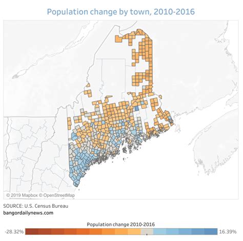 Maine Population Shifts (Portland, Bangor, Millinocket: houses ...