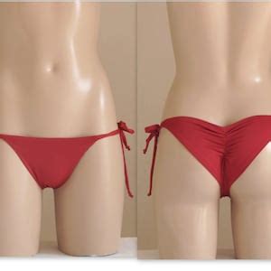 Black Tie Side Scrunch Butt Bikini Bottoms Cheeky Swimwer Swimsuits Bathing Suits