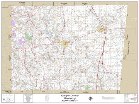 Kemper County Mississippi 2022 Wall Map | Mapping Solutions