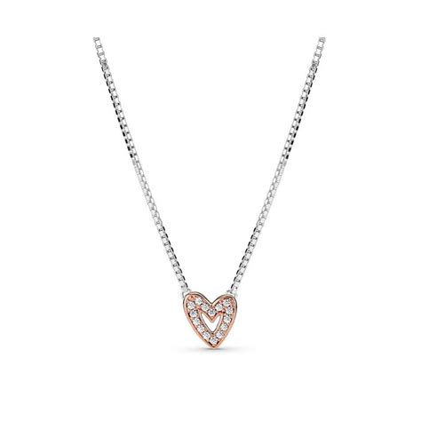 Sparkling Freehand Heart Necklace - Pandora Rose™ | PANDORA ...