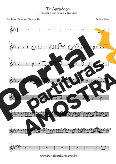 Te Agrade O Luciano Claw Partitura Para Saxofone Tenor Soprano Bb