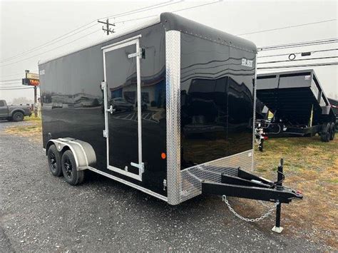 Car Mate 7 X 16 Enclosed Cargo Trailer Matte Black Wheels