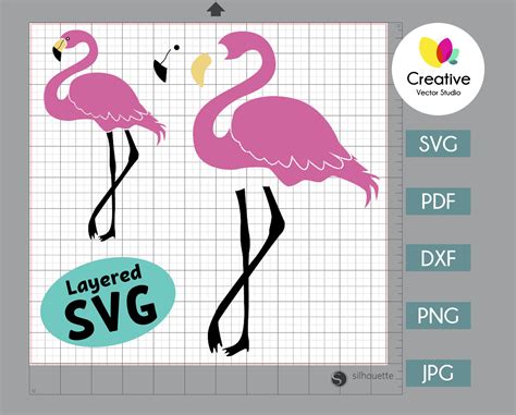 Pink Flamingo SVG Bundle Creative Vector Studio