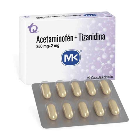 Droguería La Economía acetaminofen tizanidina mk 350 2 mg caja x 20