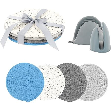 Amazon Kitchen Pot Holders Set Trivets Set 100 Pure Cotton Thread Weave Hot Pot Holders