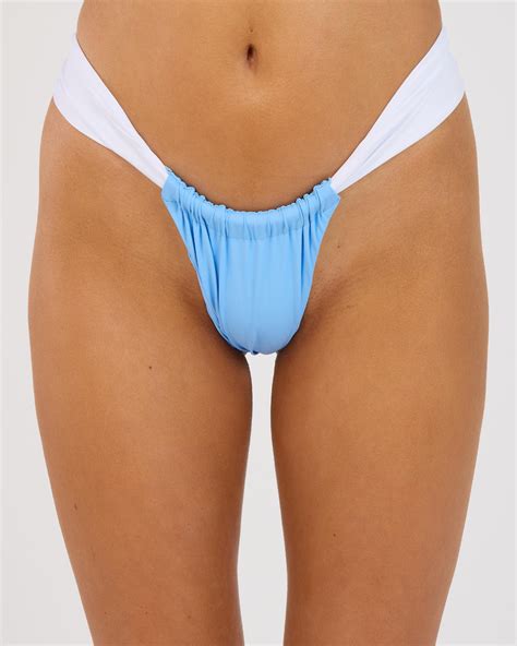 Shop Kaiami Kelcey Itsy Bikini Bottom In Cornflower White Fast Shipping Easy Returns City