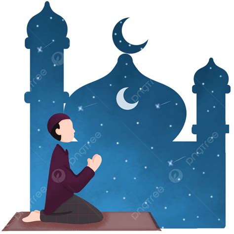 Gambar Pria Muslim Islami Sholat Itikaf Di Malam Laylatur Qadr Pria