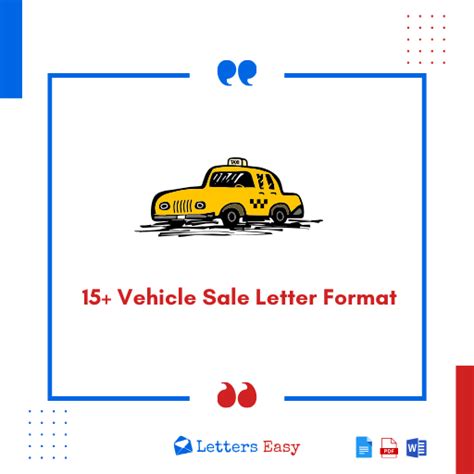 15 Vehicle Sale Letter Format Wording Ideas Examples Letters Easy