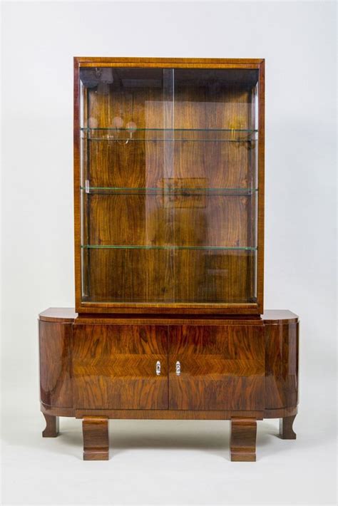 Art Deco Display Cabinet In Walnut France 1920s For Sale At Pamono