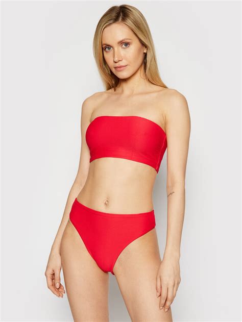 Seafolly Dół od bikini Essentials 40609 640 Czerwony Modivo pl