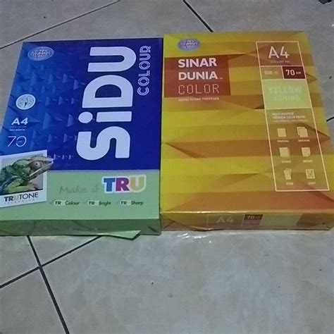 Jual Kertas Hvs Sinar Dunia A Gsm Kertas Sidu A Gram Shopee