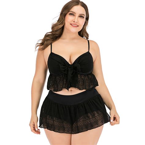 Womens Large Swimwear Wholesale Fashion Sexy Suspenders Lace Bikini Swimsuit Split Lace Skirt