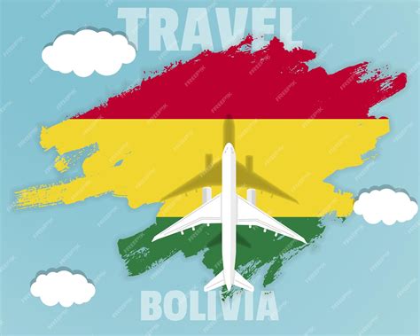 Premium Vector | Traveling to bolivia top view passenger plane on