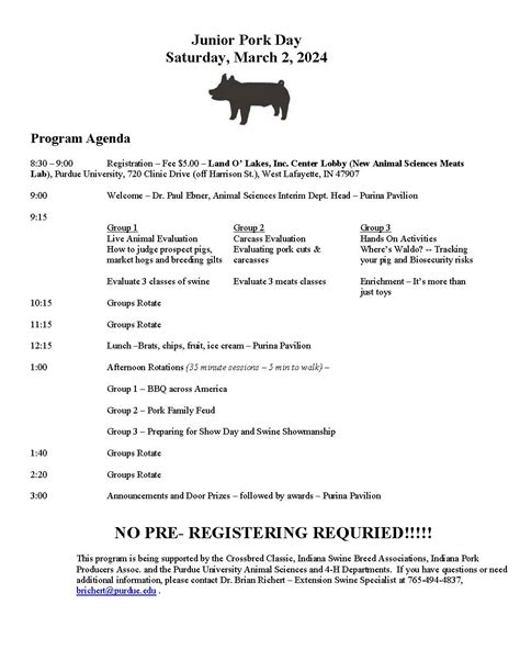 Junior Pork Day At Purdue Porter County 4 H Hub