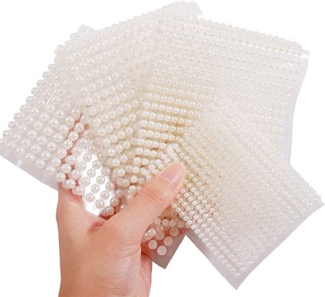 Amazon Pcs Beige Half Round Faux Pearls Stickers Self Adhesive