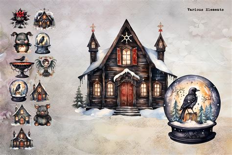 Watercolor Dark Christmas | Gothic Christmas - Design Cuts