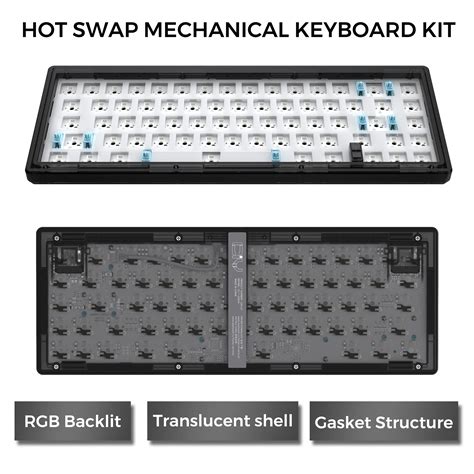 New GAS Hot Swap RGB Customized Mechanical Keyboard Kit Gasket Structure Three Mode Bluetooth