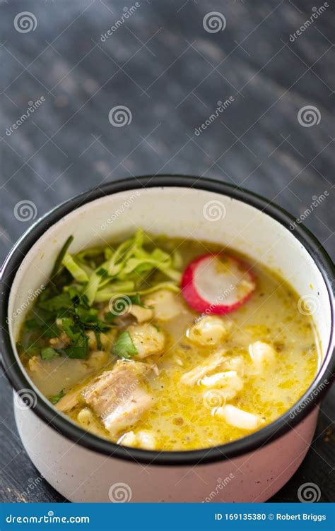 Pozole Verde Cocina Tradicional Mexicana Hominoso Guiso Foto De