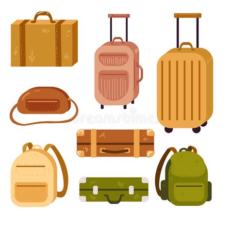 Baggage Bags Heap Or Travel Trip Luggage Pile Stacked Isolated Clipart