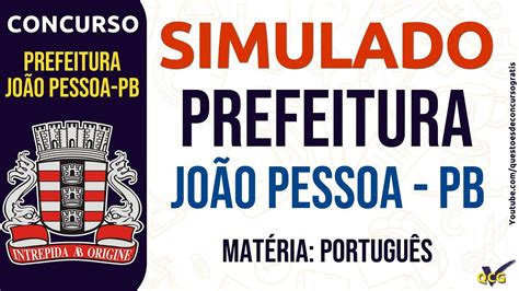 Simulado Concurso Prefeitura de João Pessoa PB YouTube