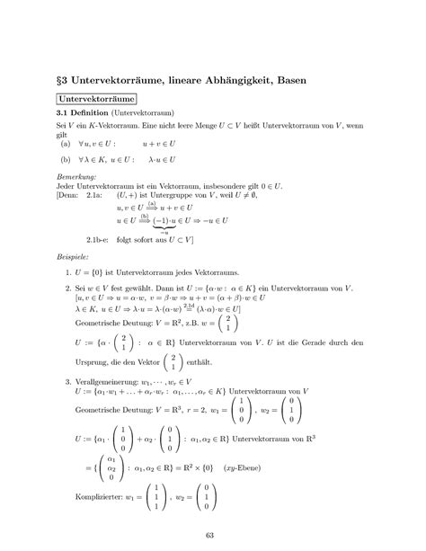 Kap3 Kapitel 3 Lineare Algebra für Informatiker und Statistiker Spann