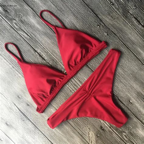 Bikinis 2017 Bikini Women Swimsuits Brazilian Push Up Bikini Set Red