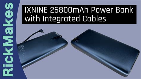 Ixnine Mah Power Bank With Integrated Cables Youtube