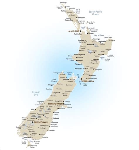 New zealand cities map - Map of new zealand with major cities (Australia and New Zealand - Oceania)