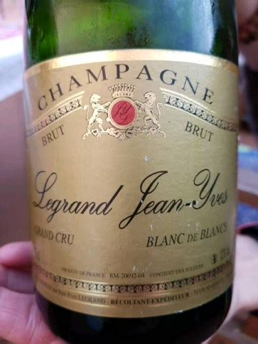 Jean Yves Legrand Blanc De Blancs Brut Champagne Grand Cru Vivino Brasil