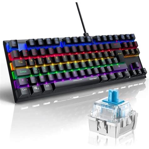 Clavier Gamer M Canique Clavier Gaming Azerty Bleu Switches