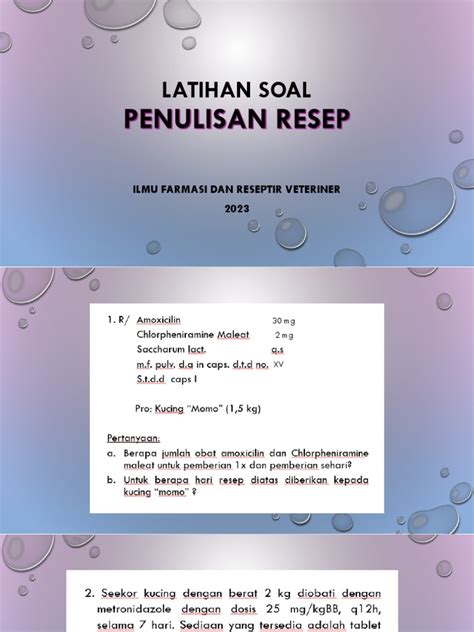 Latihan Soal Penulisan Resep Ilmu Farmasi Pdf