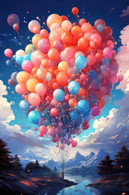 Premium AI Image Hot Air Balloon Nature Sky Background