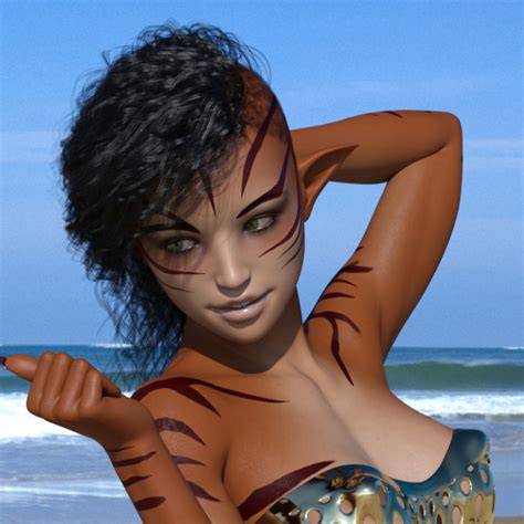 Kess Nude At The Beach D Render Digital Art By Bikdingle