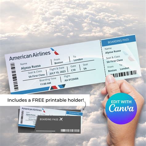 Boarding Pass Plane Ticket Airplane Ticket Surprise Trip Airplane