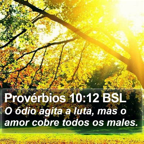 Provérbios 10 12 BSL O ódio agita a luta mas o amor cobre todos os