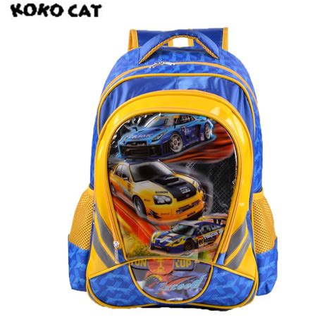 2017 Cute Racing car Kids Children School Backpack Bags Bookbag School ...