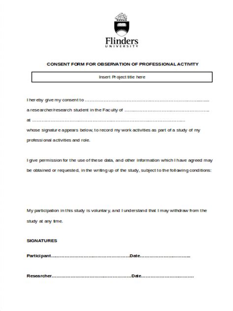 Free 7 Participant Consent Forms In Ms Word Pdf