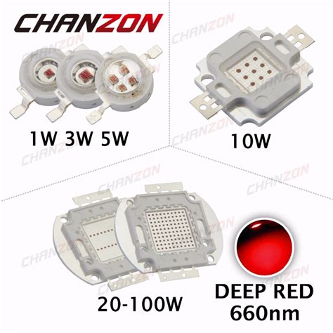 High Power LED Chip Deep Red LED 660nm Plant Grow Light 1W 3W 5W 10W