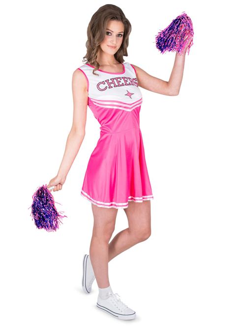 D Guisement Pom Pom Girl Cheerleader Rose Et Pompons Aux Feux De La