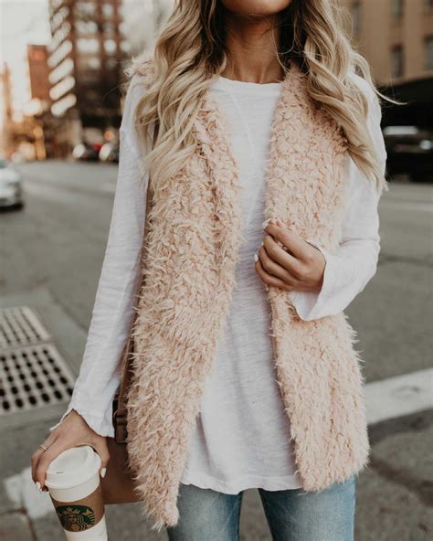 Fluffy Knitted Faux Wool Fur Sherpa Vest Womens Sunifty